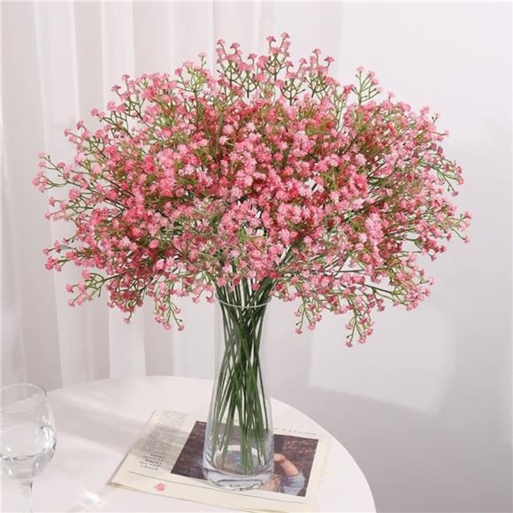 ArtificialFlowers Pink Gypsophila Bouquets 15pcs Real Touch Flowers for Wedding - Picture 4 of 6